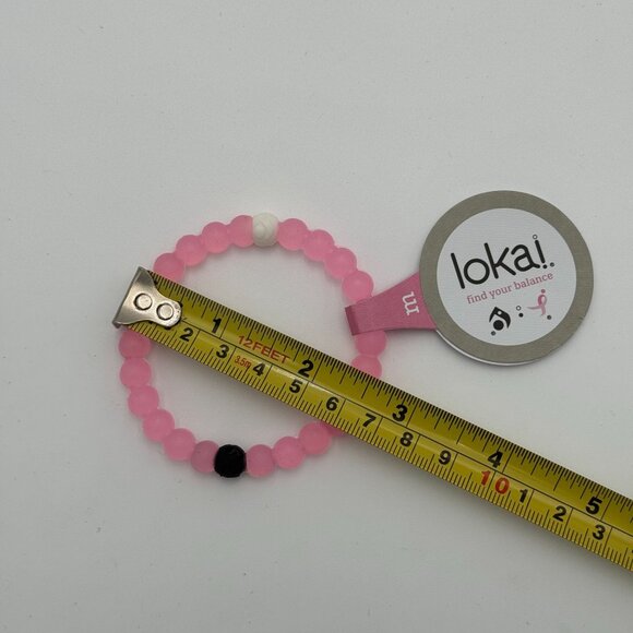 New Lokai Bracelet Pink Beads Breast Cancer Awareness Slide On Style Medium - Picture 7 of 7